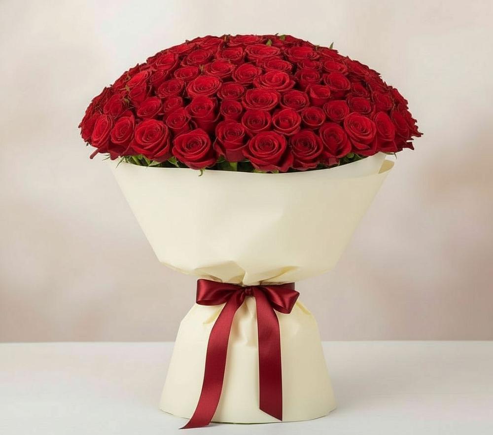 Букет 101 Красная роза Милано в Ольге