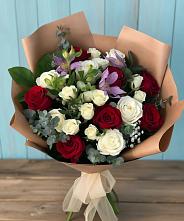 Букет цветов из:  Розы и Альстромерии #REPLACE_PRED# Ольге