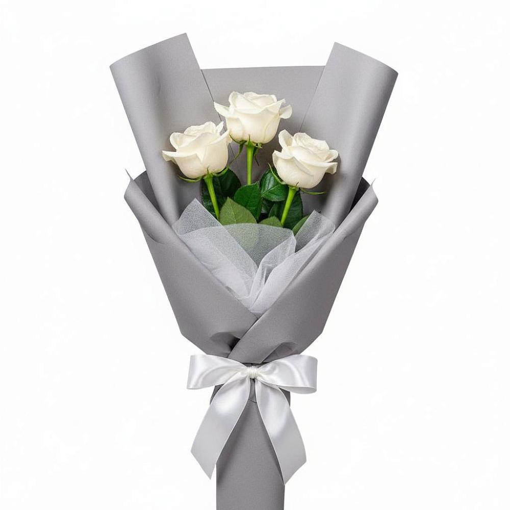 Букет 3 белые розы в Ольге