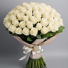 Букет 101 беля роза Белоснежка в Ольге