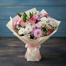 Букет цветов из:  Хризантемы, Альстромерии и Розы в Ольге