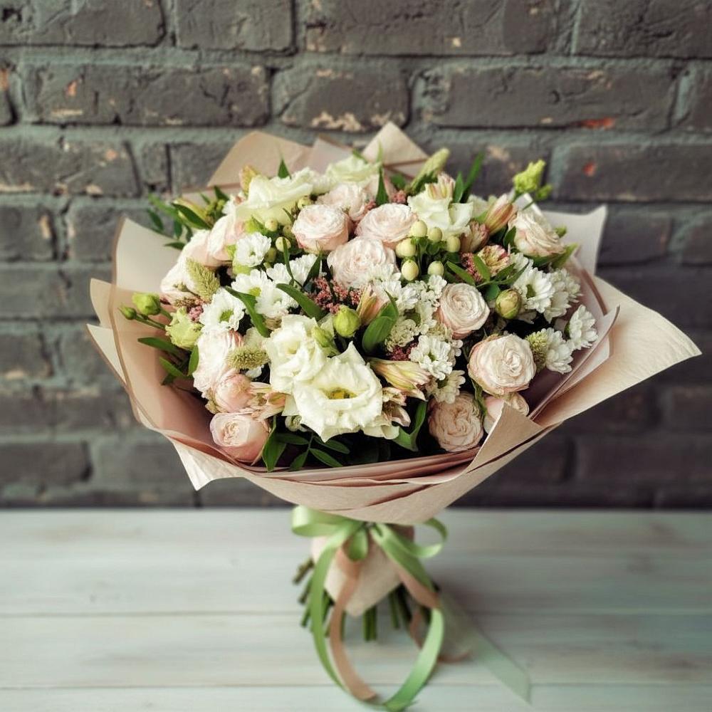 Букет цветов из: Альстромерии, Розы и Хризантемы в Ольге