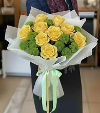 Букет цветов из:  Хризантемы и Розы в Ольге