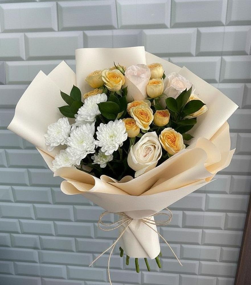Букет цветов из: Розы и Хризантемы в Ольге