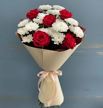 Букет цветов из:  Розы и Хризантемы #REPLACE_PRED# Ольге