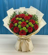 Букет цветов из:  Розы и Хризантемы в Ольге