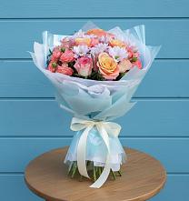 Букет цветов из:  Хризантемы и Розы в Ольге