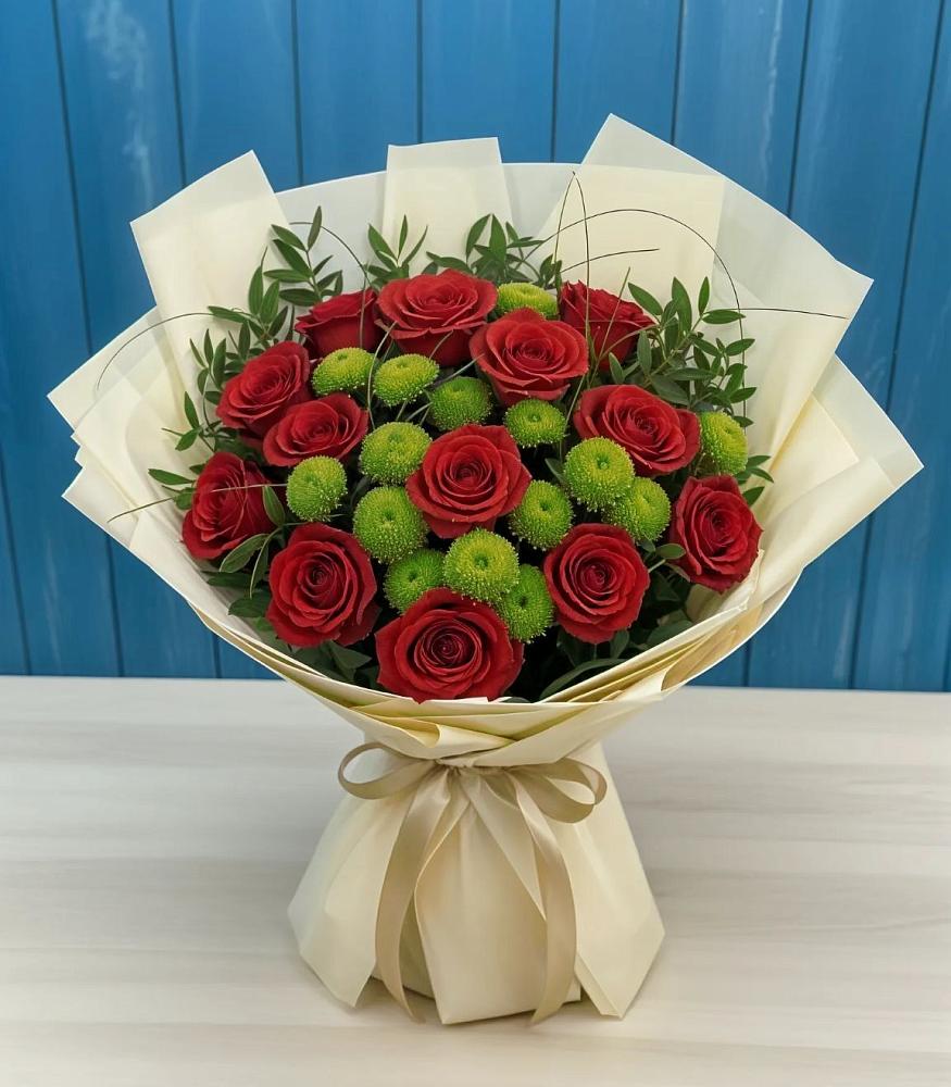 Букет цветов из: Розы и Хризантемы в Ольге