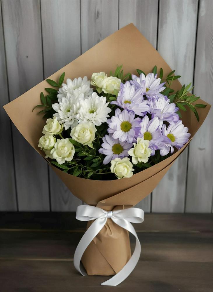 Букет цветов из: Хризантемы и Розы в Ольге